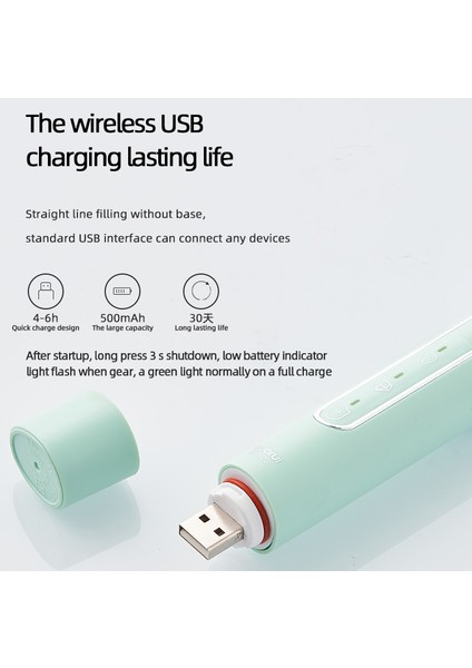 Sonic Elektrikli Diş Fırçası Kablosuz USB Şarjlı Diş Fırçası Yumuşak Fırça