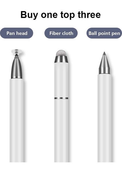 Puluz Jb03 Pan Kafası + Fiber Bez + Ball Noktası Kalem Stylus Kalem Beyaz  (Yurt Dışından)