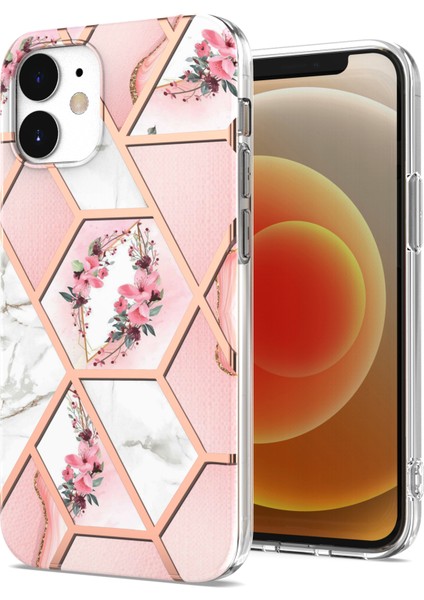 Apple iPhone 12 Için Mermer Desenli Ince Yumuşak Tpu Darbeye Dayanıklı Kılıf (Yurt Dışından)