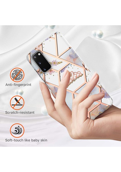 Samsung Galaxy S20 Için Mermer Desenli Ince Yumuşak Tpu Darbeye Dayanıklı Kılıf (Yurt Dışından)