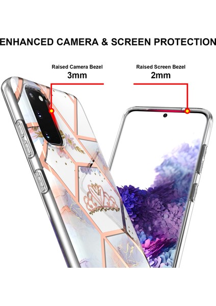 Samsung Galaxy S20 Için Mermer Desenli Ince Yumuşak Tpu Darbeye Dayanıklı Kılıf (Yurt Dışından)