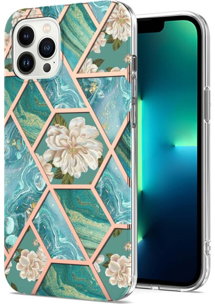 Apple iPhone 13 Pro Max Için Mermer Desenli Ince Yumuşak Tpu Darbeye Dayanıklı Kılıf (Yurt Dışından)