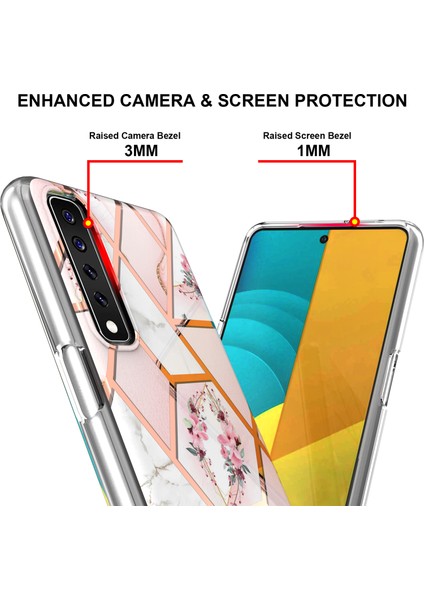 Lg Stylo 7 4g Için Mermer Desenli Yumuşak Tpu Kordonlu Darbeye Dayanıklı Kılıf (Yurt Dışından)