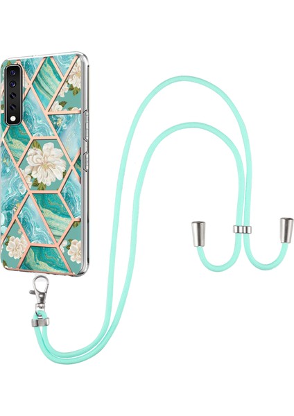 Lg Stylo 7 4g Için Mermer Desenli Yumuşak Tpu Kordonlu Darbeye Dayanıklı Kılıf (Yurt Dışından)