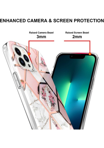 Apple iPhone 13 Pro Max Için Mermer Desenli Yumuşak Tpu Kordonlu Darbeye Dayanıklı Kılıf (Yurt Dışından)