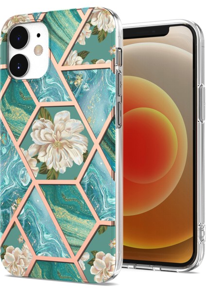 Apple iPhone 12 Mini Için Mermer Desenli Ince Yumuşak Tpu Darbeye Dayanıklı Kılıf (Yurt Dışından)