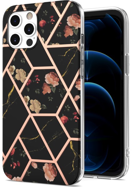 Apple iPhone 12 Pro Için Mermer Desenli Ince Yumuşak Tpu Darbeye Dayanıklı Kılıf (Yurt Dışından)