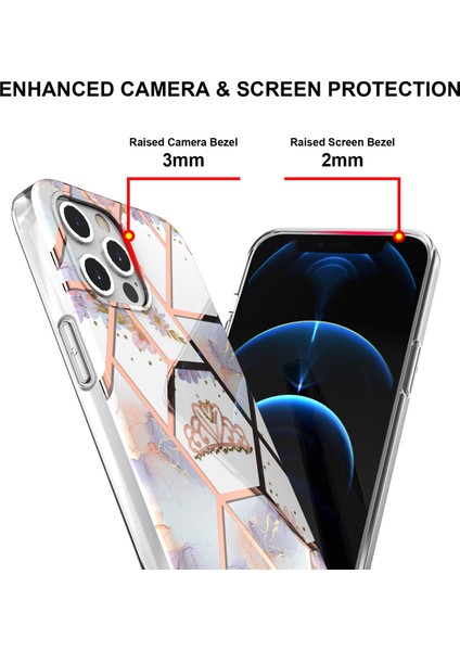 Apple iPhone 12 Pro Için Mermer Desenli Ince Yumuşak Tpu Darbeye Dayanıklı Kılıf (Yurt Dışından)