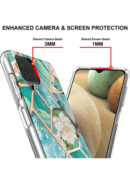 Samsung Galaxy A12 Için Mermer Desenli Yumuşak Tpu Kordonlu Darbeye Dayanıklı Kılıf (Yurt Dışından)