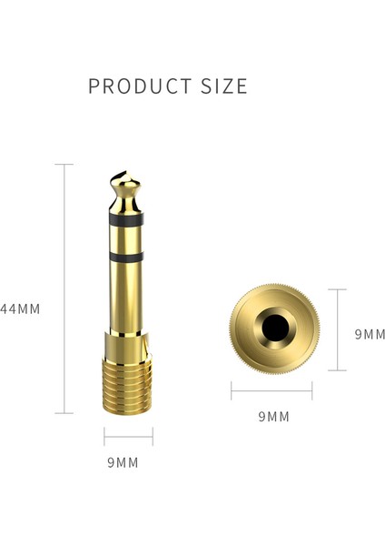 6.3 mm Stereo Erkek / 3.5 mm Stereo Dişi Sarı Metal Gold Jack Fiş Çevirici Arkası Ince modelleri
