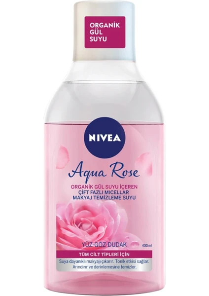 Aqua Rose Organik Gül Suyu Içeren Çift Fazlı Temizleme Suyu 400 ml Kategori Makyaj Temizleyici