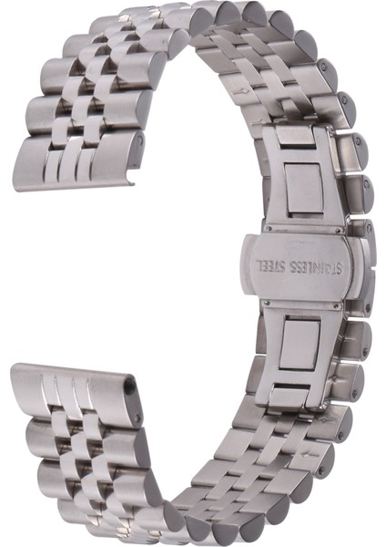 Puluz 20Mm Beş-Boncuklu Paslanmaz Çelik Kordonlu Band Gümüş (Yurt Dışından)