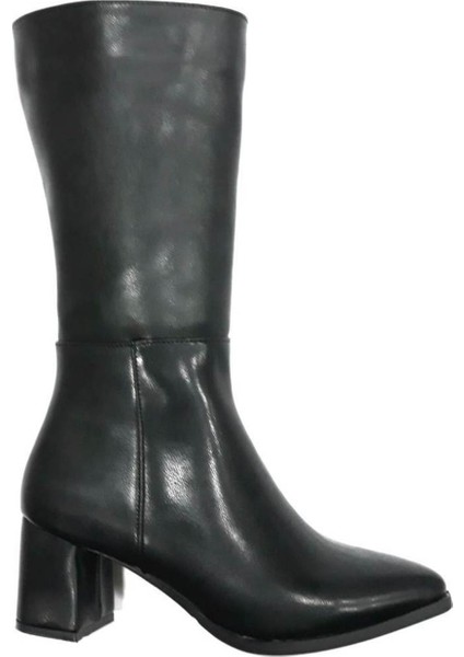 343035 Kadın Fermuarlı 6 cm Topuklu Çizme
