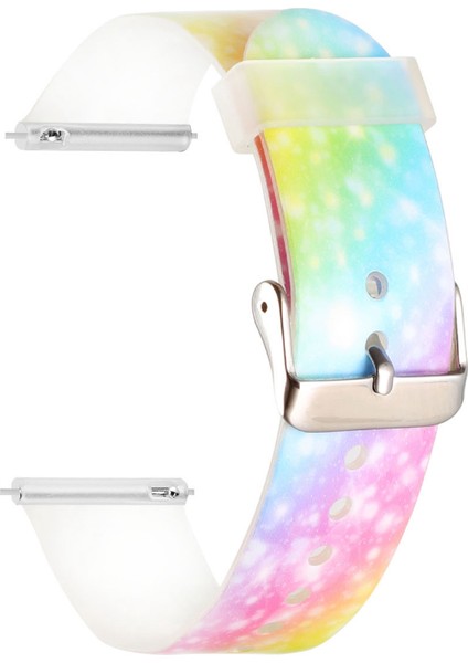 Puluz 22Mm Baskı Silikon Kayışı Parlayan Gökkuşağı (Yurt Dışından)