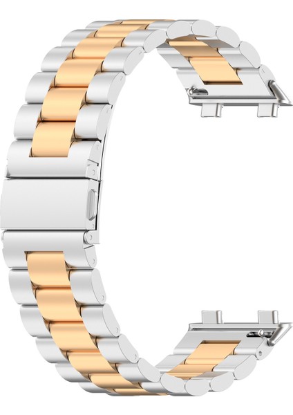 Puluz Oppo Izle 2 46Mm Için Paslanmaz Çelik Kordonlu Saat Gümüş Gül Altın (Yurt Dışından)