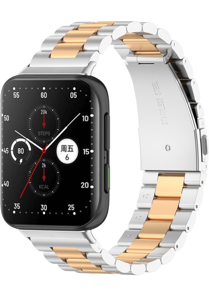 Puluz Oppo Izle 2 46Mm Için Paslanmaz Çelik Kordonlu Saat Gümüş Gül Altın (Yurt Dışından) fırsatları