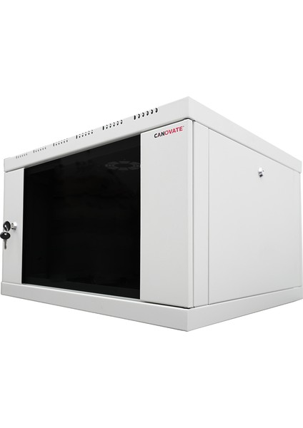 12U 19'' 600X600MM Duvar Tipi Kabinet Tek Gövdeli Gri