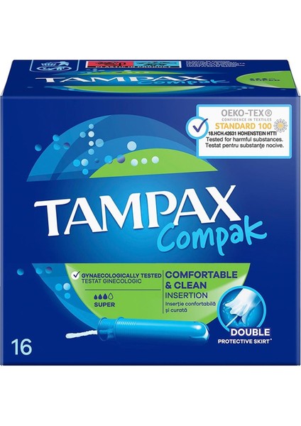 Tampax Compak Super Aplikatörlü Tamponlar 16 Adet Kategori Tampon