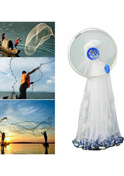 Balıkçılık Döküm Net Yem Kolay Atmak El Döküm Tuzağı Mesh A 4.2m Yüzük ile (Yurt Dışından) modelleri