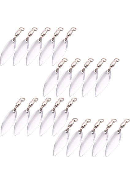 20 Adet Balıkçılık Lures Gerçekçi Balıkçılık Lures Yansıtıcı Lures Gümüş L (Yurt Dışından)