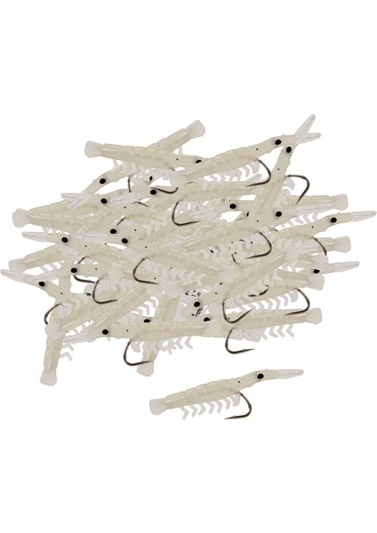 50 Adet Deniz Balıkçılık Silikon Simülasyon Karides Cazibesi Kanca Yem Gerçek Renk (Yurt Dışından)