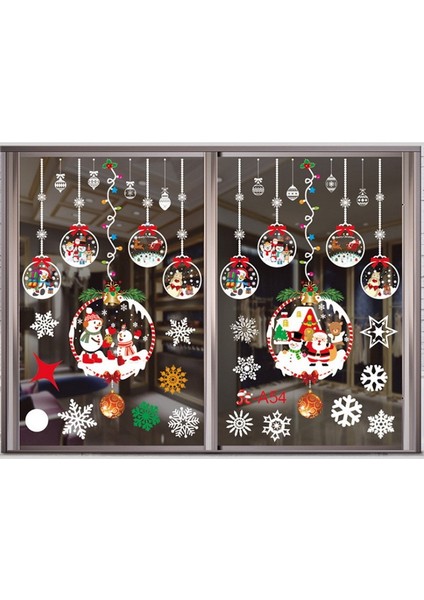 Noel Pencere Etiket Süslemeri Kış Ev (Yurt Dışından)