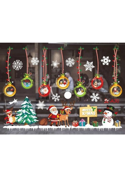 Noel Pencere Etiket Süslemeri Kış Ev (Yurt Dışından) fırsatları