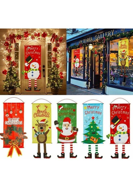 Noel Sundurma Kapı Banner Mutlu Noeller (Yurt Dışından)