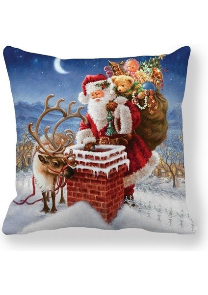Noel Yastık Örtüsü Merry Christmas Süslemeri (Yurt Dışından)