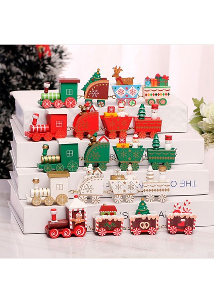 Kardan Adam Noel Baba Ahşap Tren Noel (Yurt Dışından)