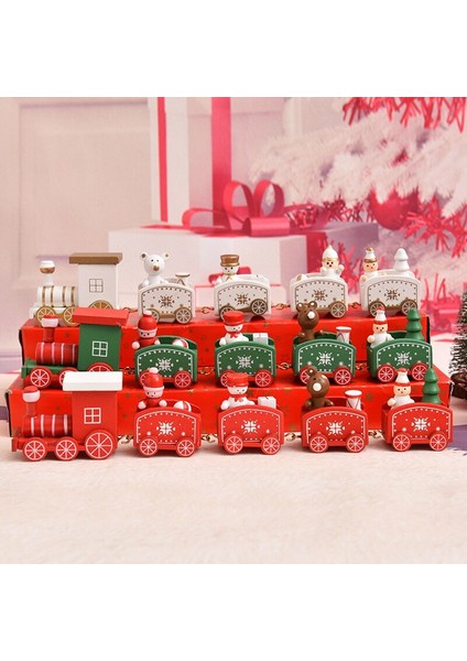 Kardan Adam Noel Baba Ahşap Tren Noel (Yurt Dışından)