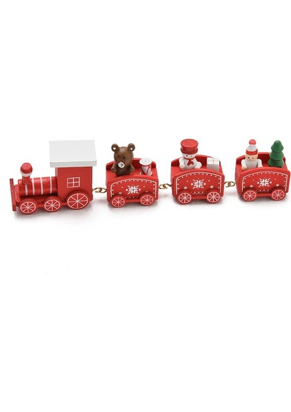 Kardan Adam Noel Baba Ahşap Tren Noel (Yurt Dışından)