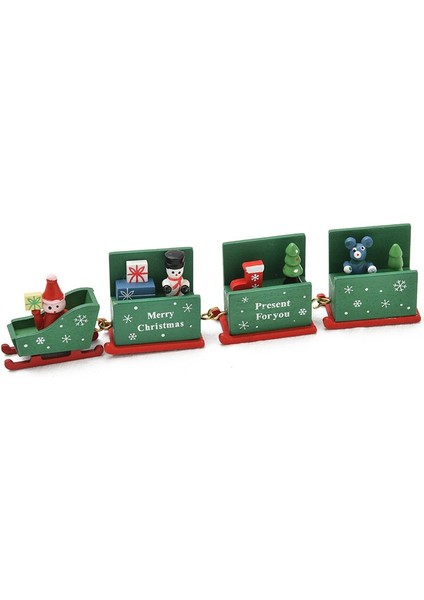 Kardan Adam Noel Baba Ahşap Tren Noel (Yurt Dışından)