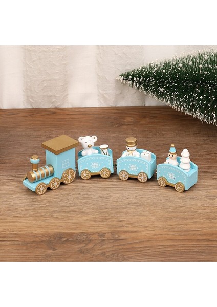 Kardan Adam Noel Baba Ahşap Tren Noel (Yurt Dışından)