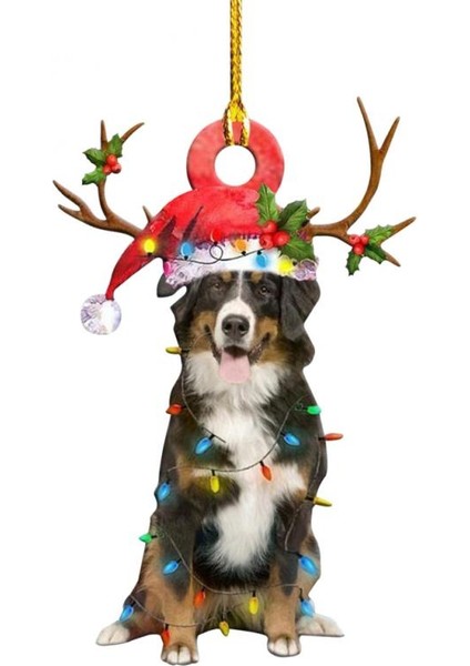 Noel Kolye Ahşap Köpek Süsleme (Yurt Dışından)