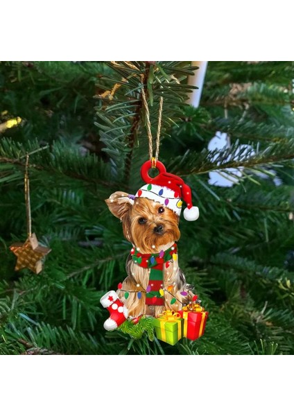 Noel Kolye Ahşap Köpek Süsleme (Yurt Dışından)