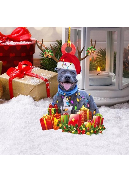 Noel Kolye Ahşap Köpek Süsleme (Yurt Dışından)