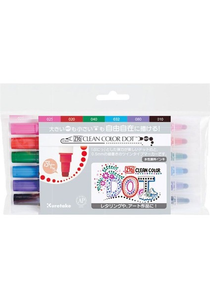 Clean Color Dot Çift Uçlu Marker Kalem 6lı Set