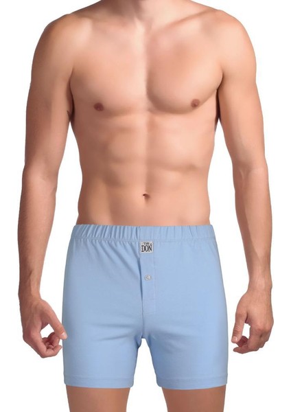 Traditional Uzun Paçalı Erkek Boxer Açık Mavi Renk
