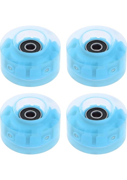 4 Paket Rulo Paten Tekerlek Aydınlık Işık Up, Rulmanlar ile - Çift Sıra Paten ve Kaykay Için Açık Tekerlekli Paten Tekerlekler 32X58MM, 82A - Mavi (Yurt Dışından)