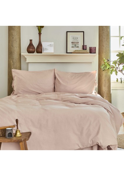 Karaca Home 4 Element Blush %100 Pamuk Çift Kişilik Nevresim Takımı Su Toprak