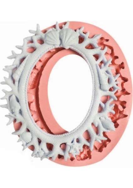 Deniz Midye Mercan Kabartmalı 30CM Çerçeve Silikon Kalıp K-021