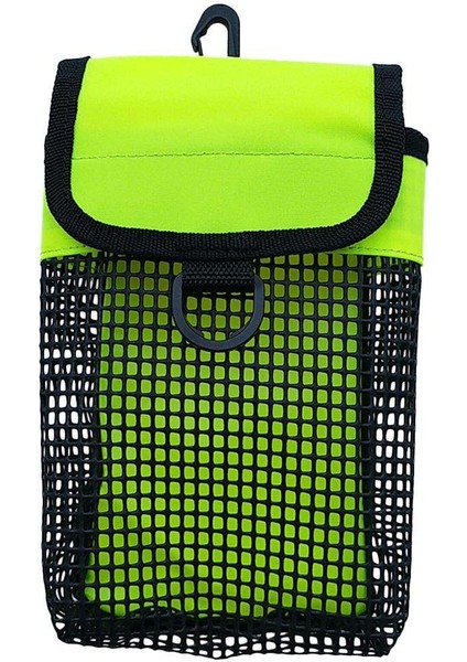 Ultralight Kompakt Mesh Dişli Çantası Kılıfı ve Klip Tüplü Dalış Reel & Smb Ekipmanları - Fluo Sarı (Yurt Dışından)