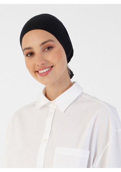 Nefes Alan Kumaş Geniş Ebatlı Bağcıklı Bone - Siyah - Ecardin fiyatları