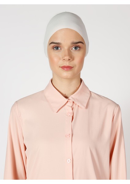 Nefes Alan Kumaş Geniş Ebatlı Bağcıklı Bone - Krem - Ecardin modelleri