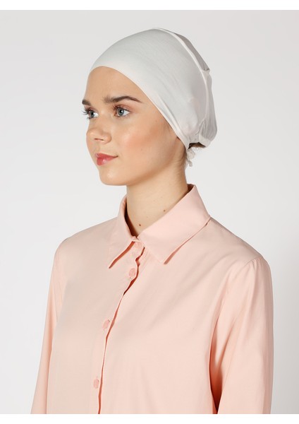 Nefes Alan Kumaş Geniş Ebatlı Bağcıklı Bone - Krem - Ecardin fırsatları