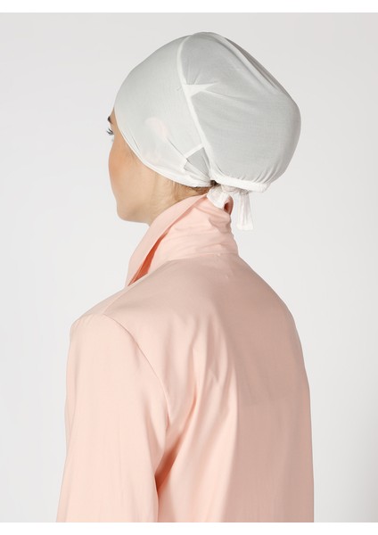 Nefes Alan Kumaş Geniş Ebatlı Bağcıklı Bone - Krem - Ecardin indirimleri