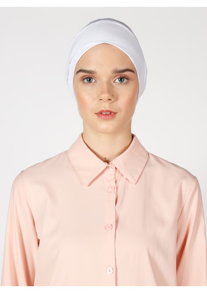 Penye Geniş Ebatlı Çapraz Geçme Bone - Beyaz - Ecardin modelleri