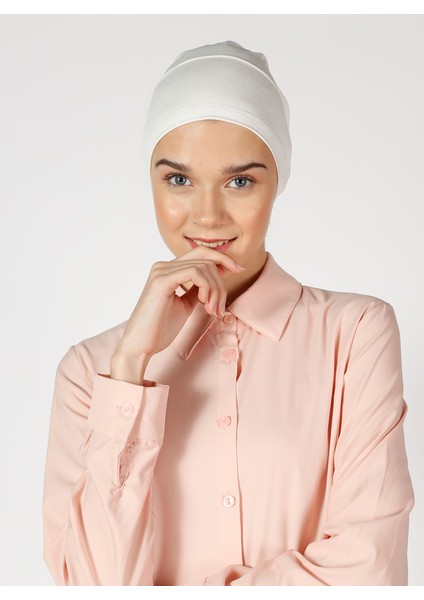 Dikişsiz Bone - Krem - Ecardin