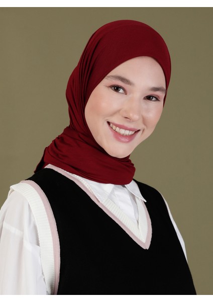 Penye Eşarp - Bordo - Ecardin